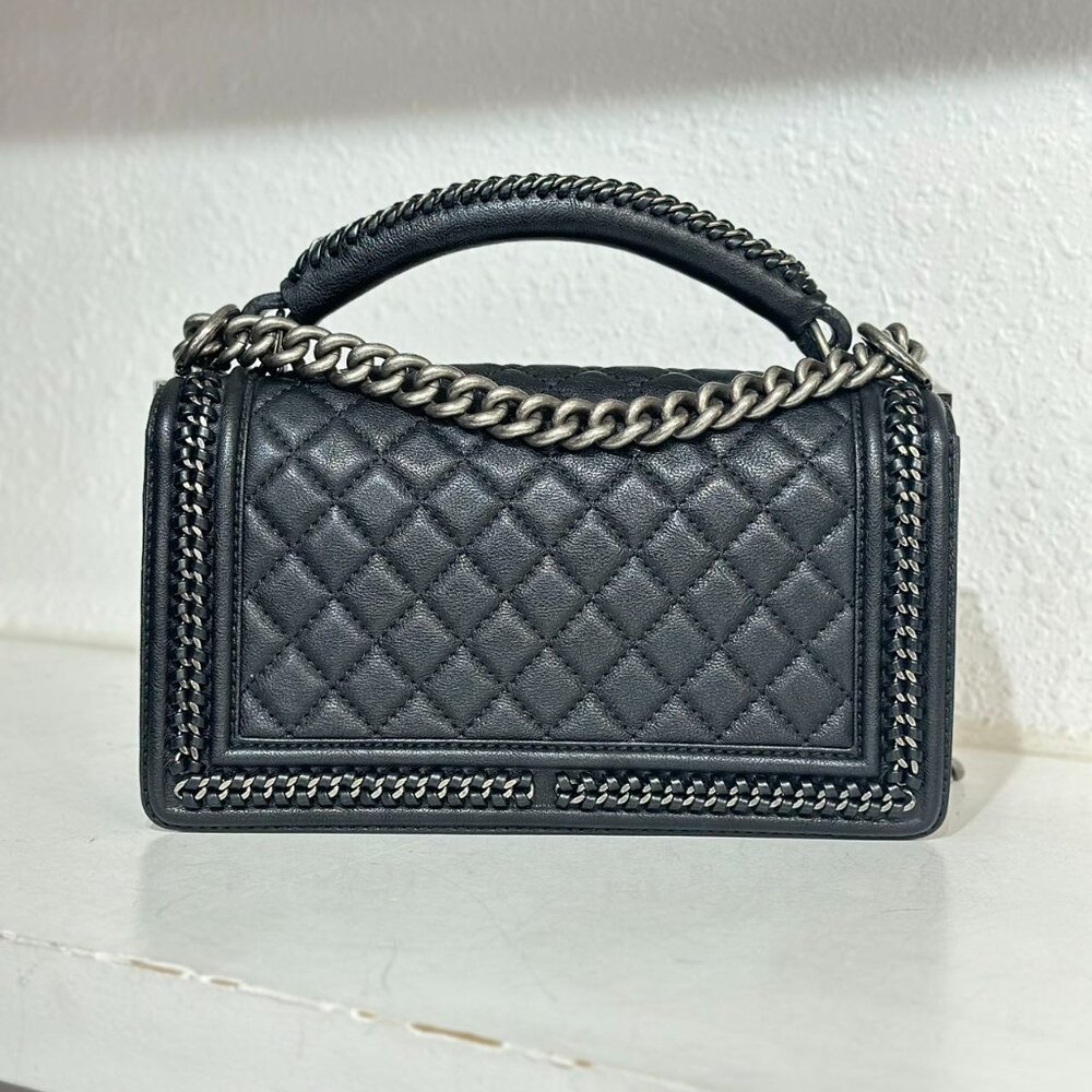 Chanel Black Leather Medium Boy Bag Shoulder Crossbody - Picture 3 of 9